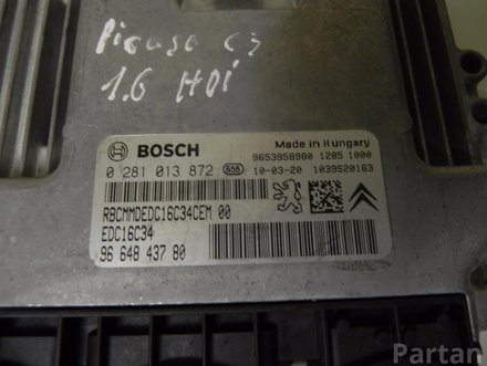 CITROËN 9653958980, 9664843780 C3 Picasso 2010 Control unit for engine