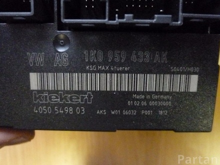 VW 1K0 959 433 AK / 1K0959433AK GOLF V (1K1) 2006 Central electronic control unit for comfort system