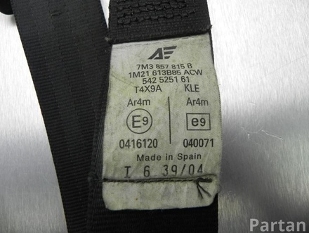 VW 7M3 857 815 B / 7M3857815B SHARAN (7M8, 7M9, 7M6) 2004 Safety Belt