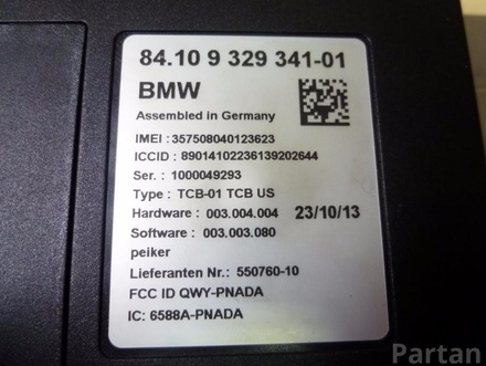 BMW 9329341 4 Coupe (F32, F82) 2014 Steuergeraet fuer Navigationssystem